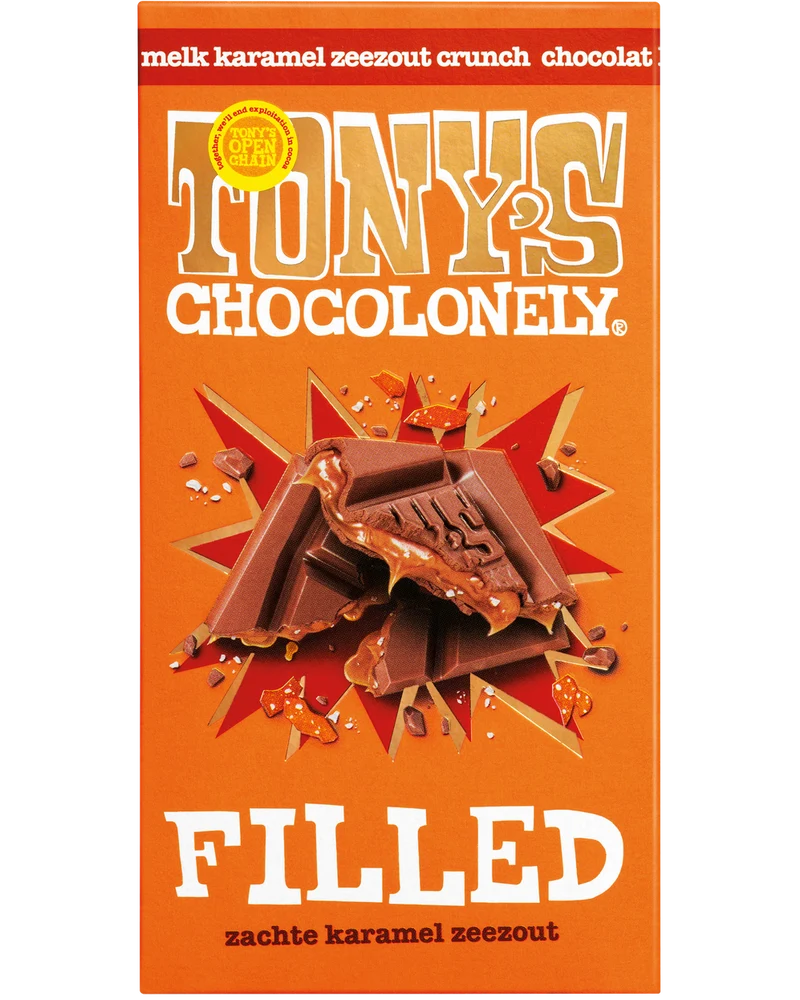filled melkchocolade karamel zeezout crunch