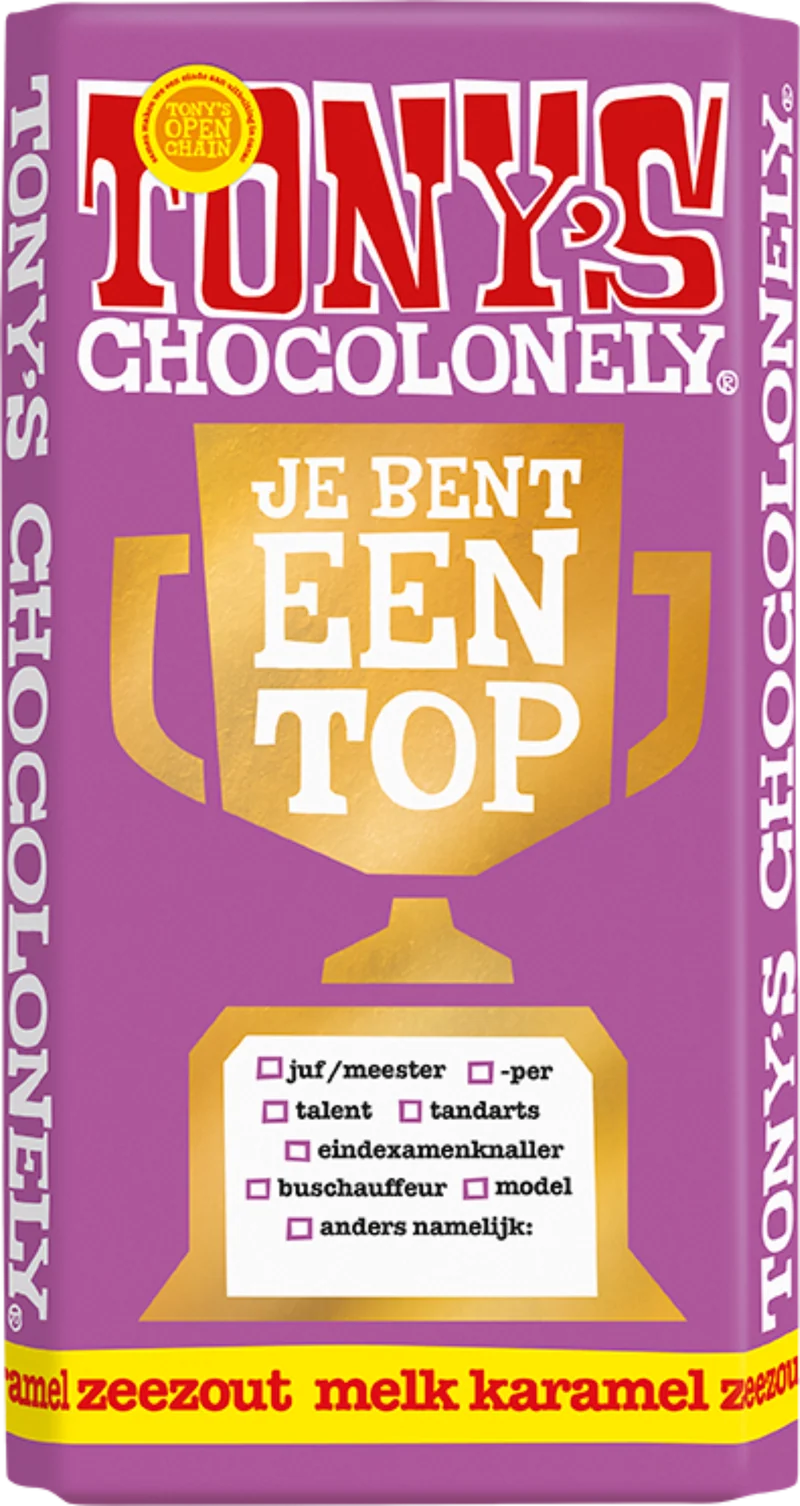 Je bent een topper reep - melk karamel zeezout