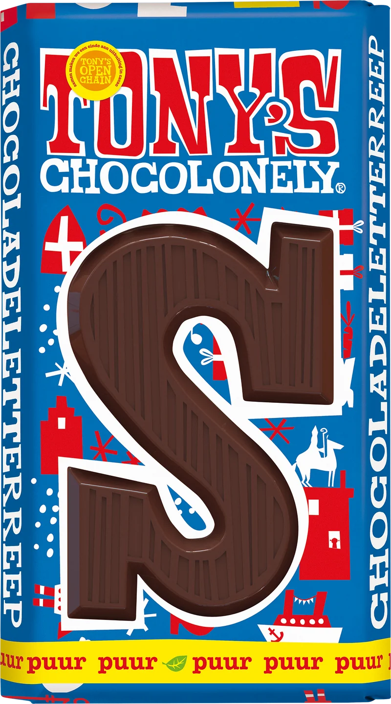 chocoladeletter reep S puur