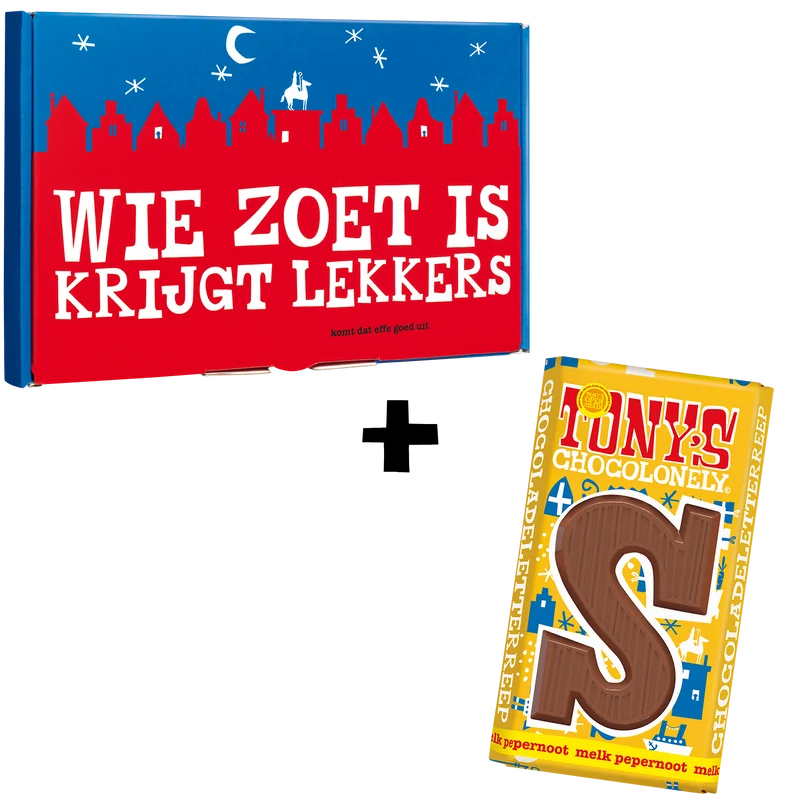 Giftbox Sint Letterreep Melk Pepernoot S