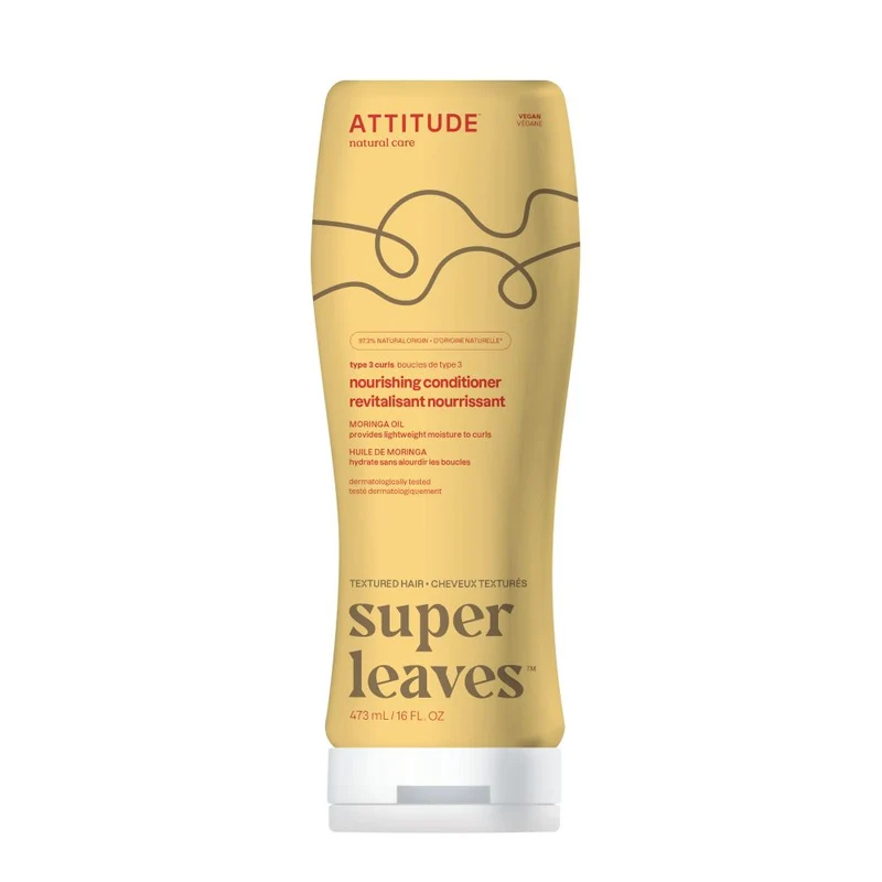 Attitude Super Leaves Conditioner Moringa Oil Curl Nourishing Type 3 Curls 473 ml