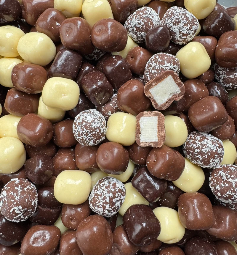 Cubes de noix de coco au chocolat
