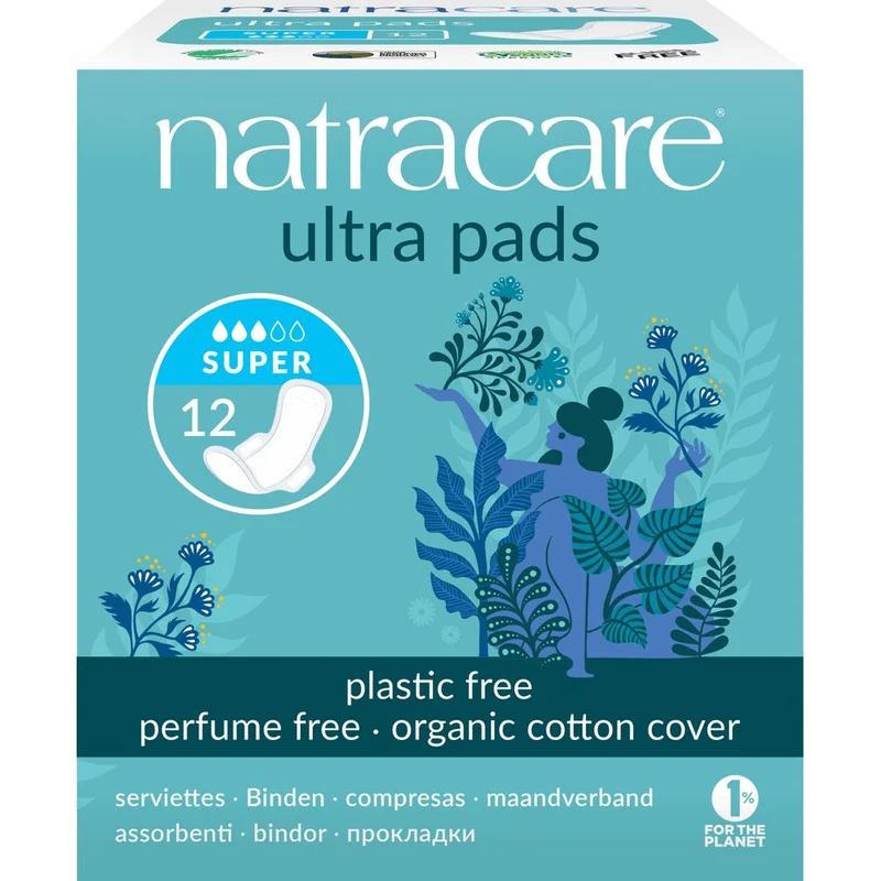 Natracare Ultra Pads Super Maandverband 12 stuks