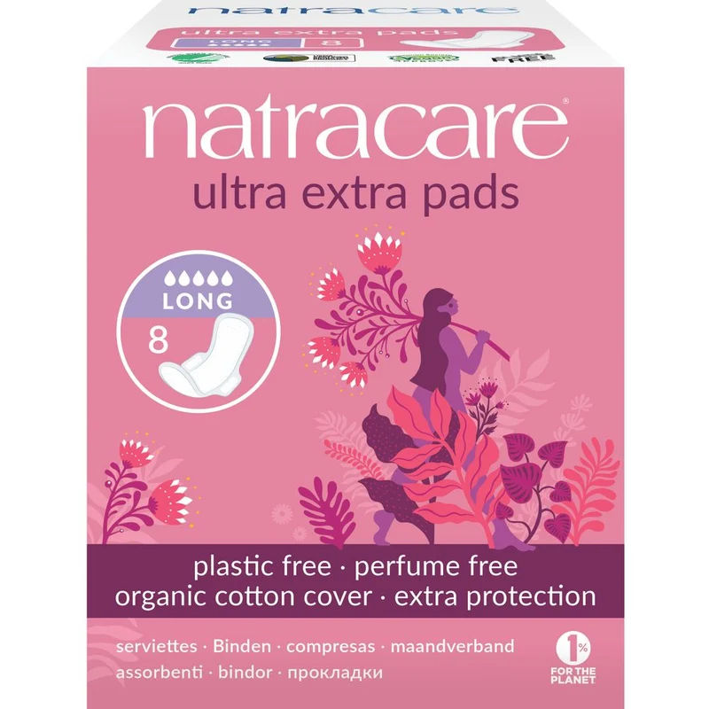 Natracare Ultra Extra Pads Long Maandverband 8 stuks