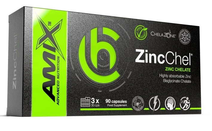 Amix ChelaZone ZincChel Zinc Bisglycinate Chelate 90 capsules