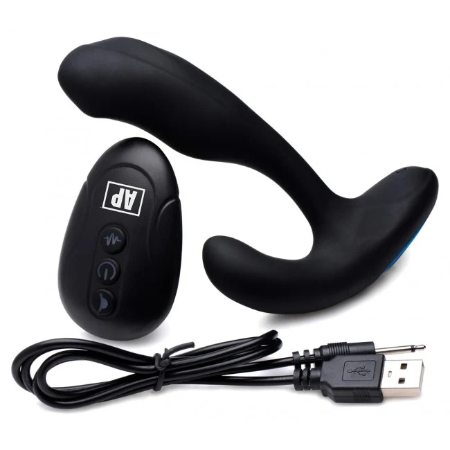 Alpha-Pro 7X P-BENDER Bendable Prostate Stimulator with Stroking Bead Black