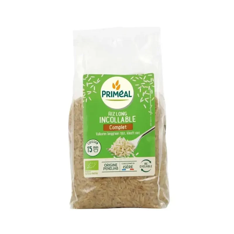 Primeal Volkoren langgraan rijst voorgokt 500 gram