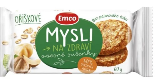 Emco Mysli na Zdraví Oatmeal Nuts biscuits 5 x 60 g