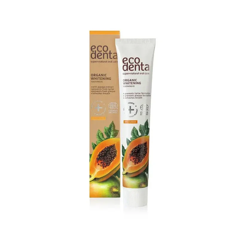 Ecodenta Tandpasta organic whitening papaja 75 ml