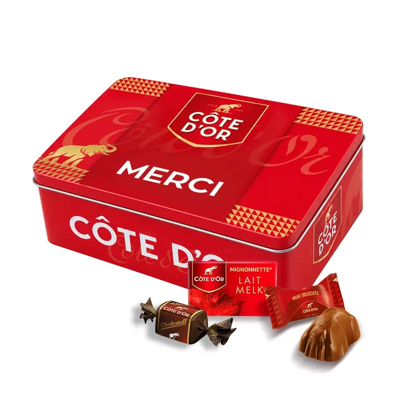 The best of Côte d'Or Collection box "Merci" - Mini Bouchée, Mignonnette Melk & Chokotoff - 600g