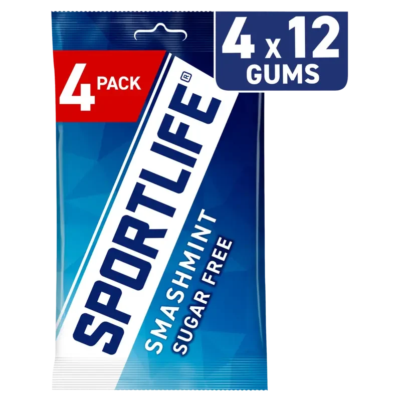 Sportlife Smashmint sugar free gums 4-pack 72 g