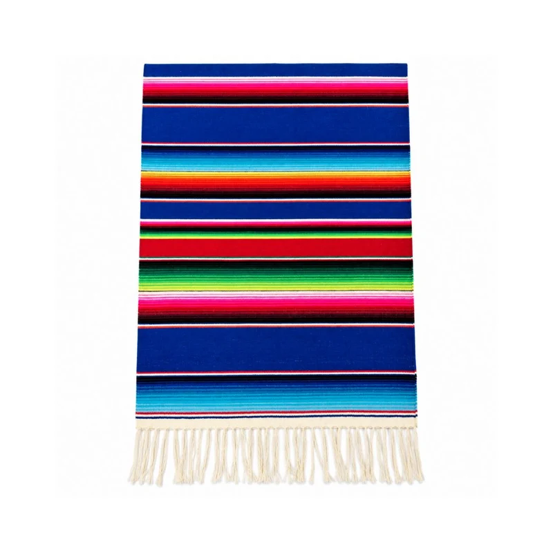 La Mexicana Mexican Sarape Table Cloth – Colorful Woven Zarape Decor