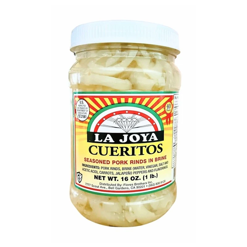 La Joya Pork Seasoned Pork Rinds in Brine - Cueritos - 16 oz