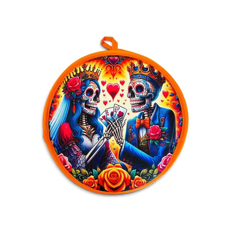 Kitchen Brand Day of the Dead Bride and Groom Tortilla Warmer – 10 Inch
