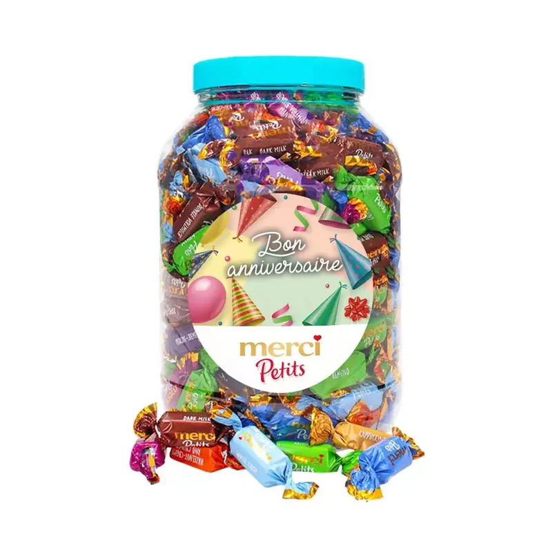 merci Petits chocolade - "Bon Anniversaire" (design 1) - 1400g