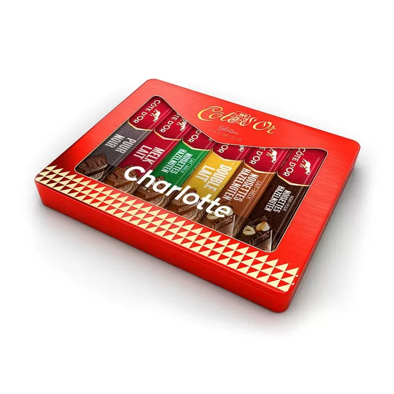 Côte d'Or chocoladerepen mix - gepersonaliseerd cadeau - 6 repen in tinnen geschenkdoos - 275g