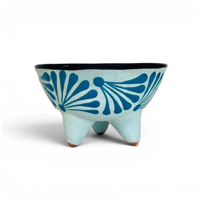 La Mexicana Molcajete Salsero Bowl – Traditional Mexican Ceramic Salsa Bowl 5.25" x 2.5"