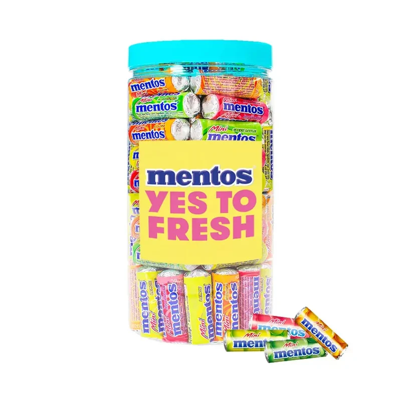 Mentos mini snoeprollen mix - strooigoed - 1000g