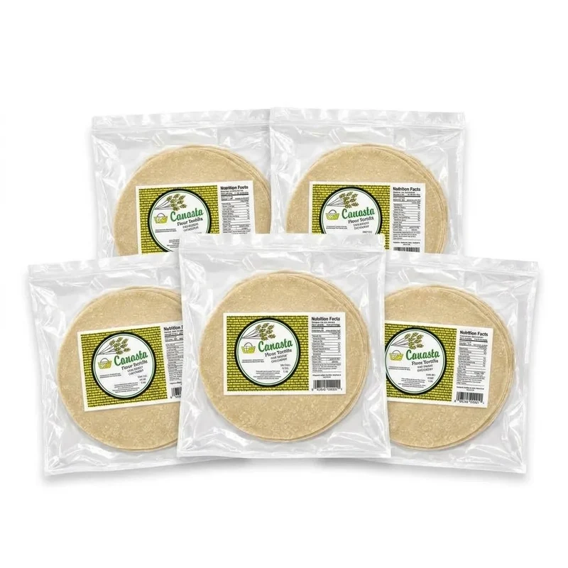 Canasta Uncooked Flour Tortillas Original Lard Base 9" – 5 Pack