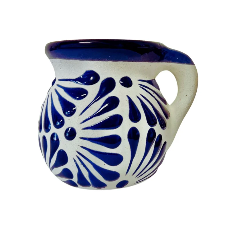 La Mexicana Engobe Clay Mug 12 oz – Traditional Mexican Jarrito Ponchero