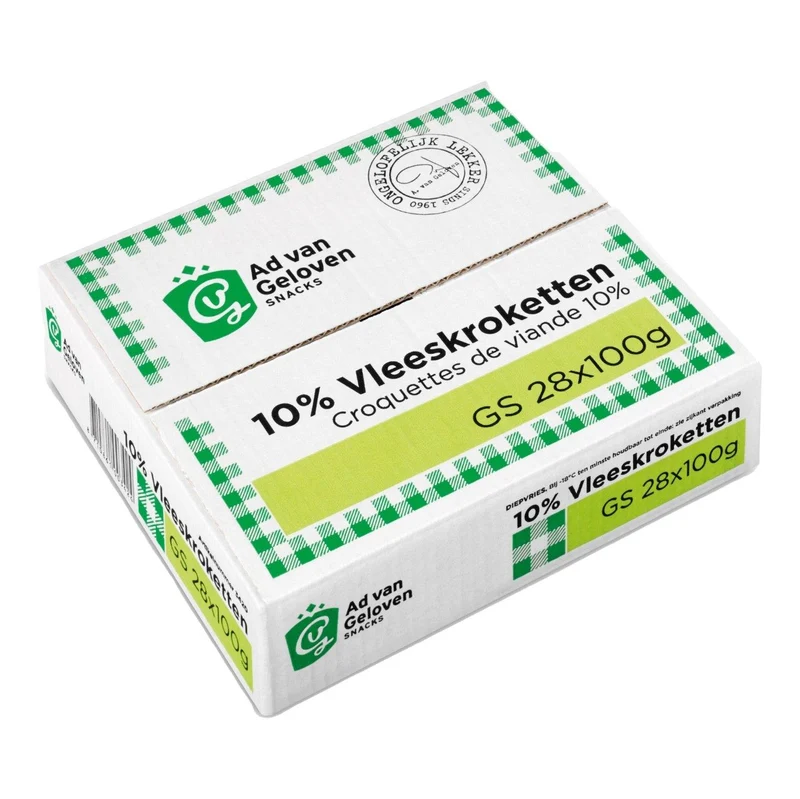 Ad van Geloven - Vleeskroketten 10% vlees - 28 pieces à 100 grams