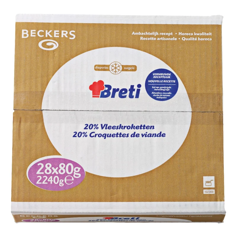 Breti - Vleeskroketten 20% vlees - 28 pieces à 80 grams
