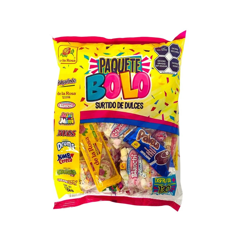 De La Rosa Paquete Bolo Mix Candy Bag - 130 Pcs