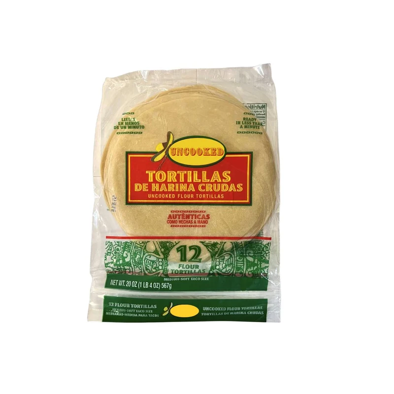 Uncooked Flour Tortilla 8" – 12 ct | Authentic, Like Handmade-Style Tortillas