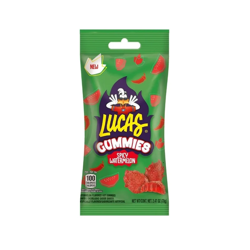 Lucas Gummies Spicy Watermelon – Sweet & Spicy Mexican Gummy Candy 4.58 oz