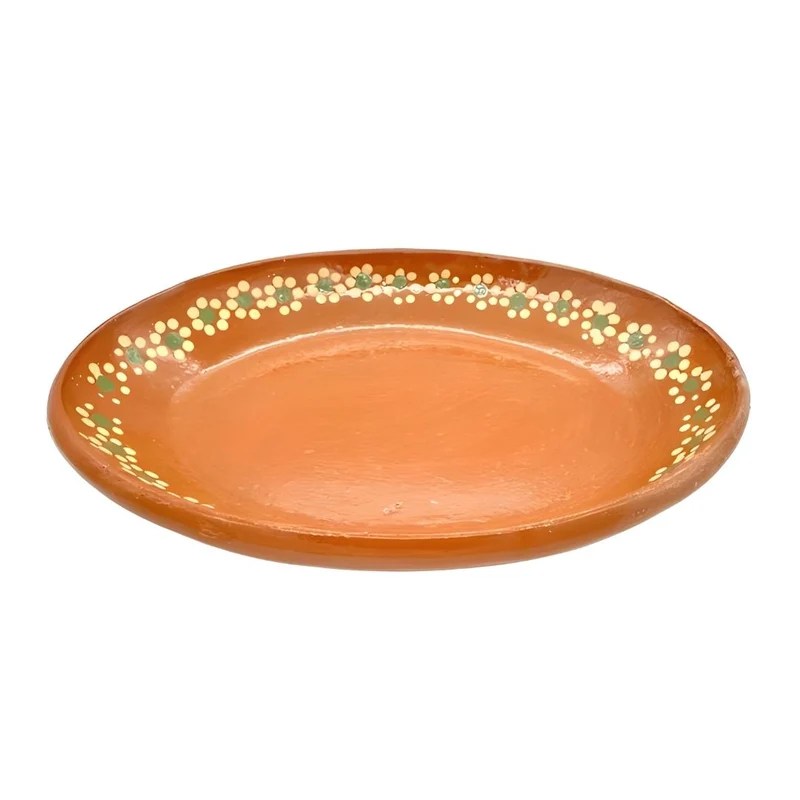 Oval Clay Plate 11" – Plato Ovalado de Barro – Handmade Mexican Dish