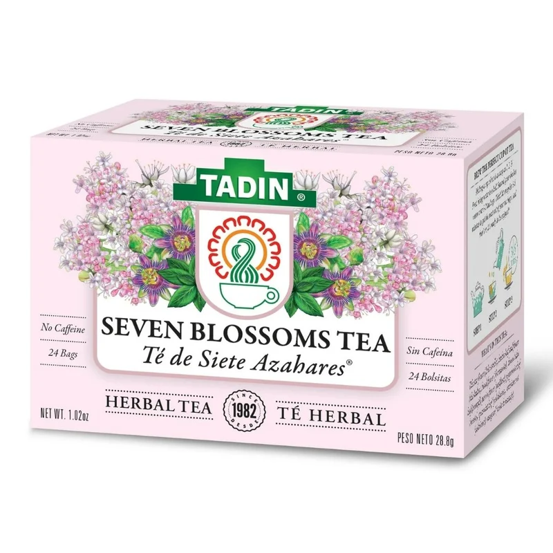 Tadin Siete Azahares Seven Blossoms Herbal Tea – 24 Tea Bags (Caffeine-Free)