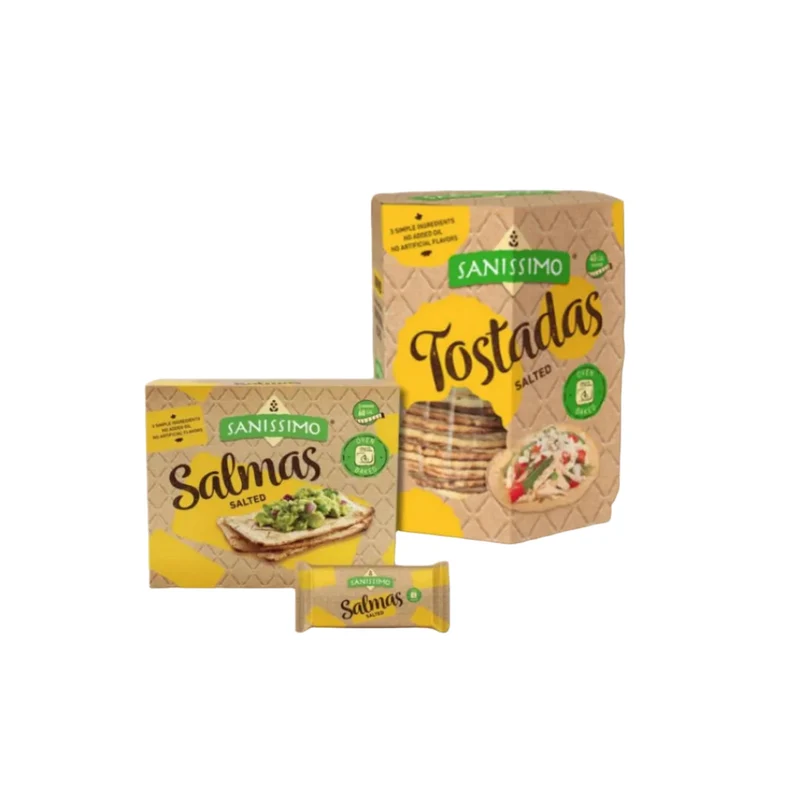 Sanissimo Oven Baked Corn Tostadas & Salmas Crackers Bundle Pack