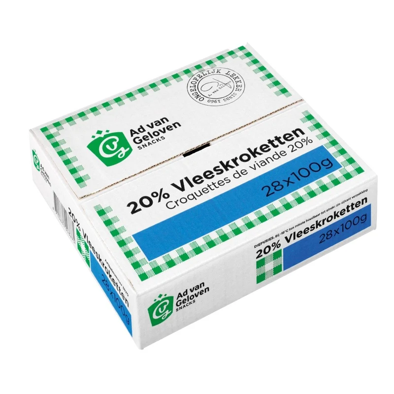 Ad van Geloven - Vleeskroketten 20% vlees - 28 pieces à 100 grams