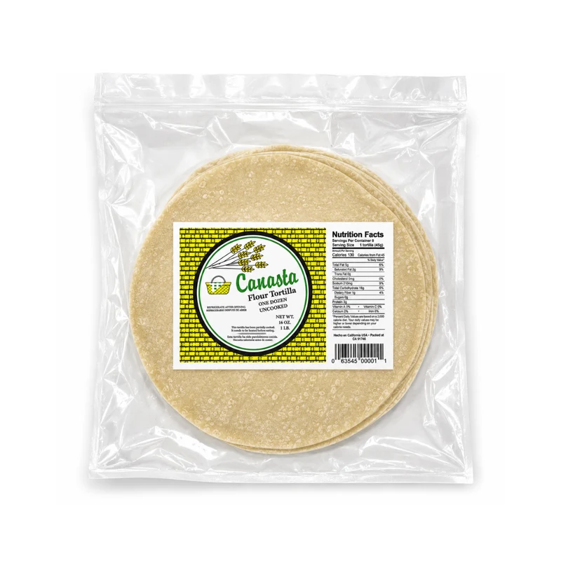 Canasta Uncooked Fresh Flour Tortillas with Lard (Green Label) - 12 ct