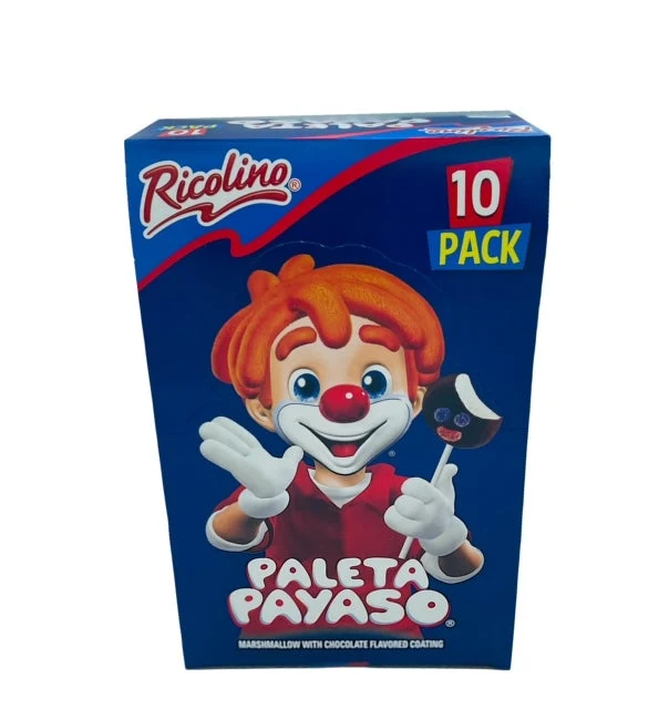 Ricolino Paleta Payaso Grande – Chocolate Marshmallow Lollipop 10 ct | Mexican Candy