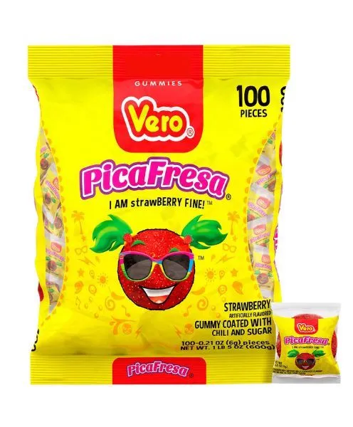 Vero Pica Goma Strawberry Chili Gummy Candy – 100 ct