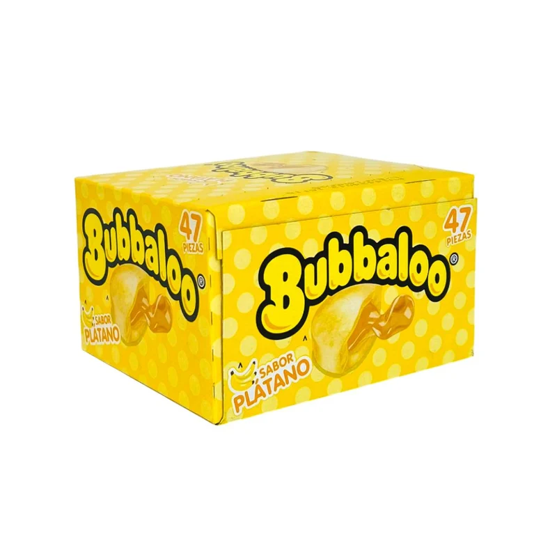 Adams Bubbaloo Banana Bubble Gum – Platano Filled Gum 47 ct