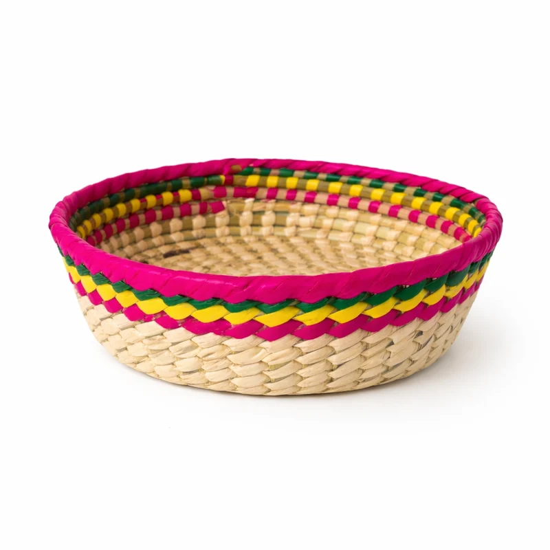 La Mexicana Small Palm Tortilla Warmer Basket | Tortillero de Palma Chico 8" x 2"