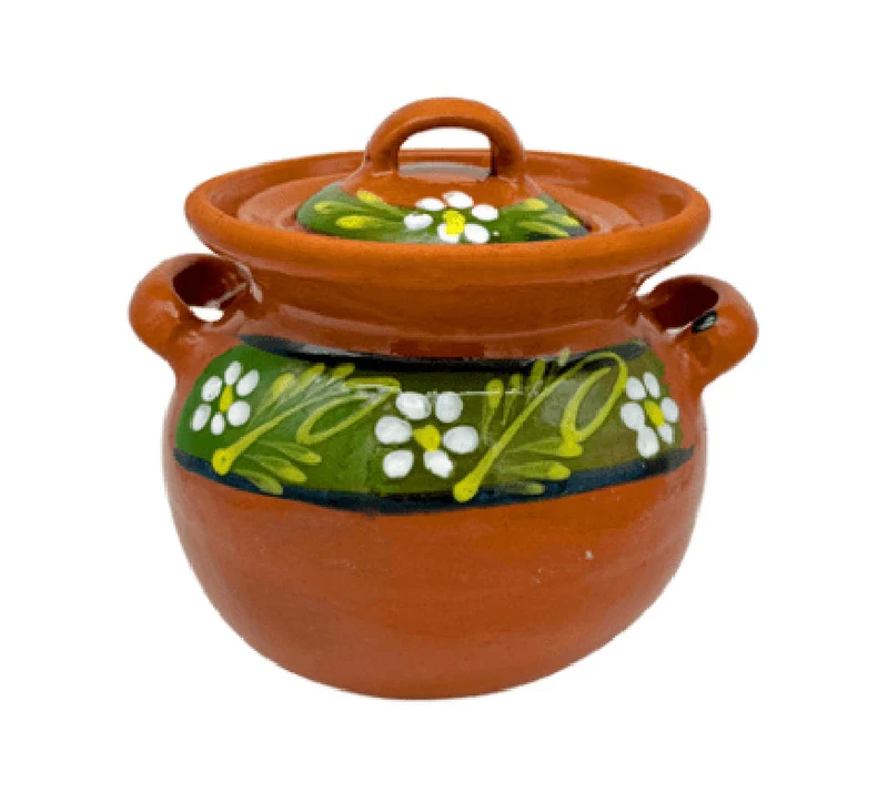 Puebla Floral Clay Pot Assorted Colors – Lead Free Olla de Barro 6 Inch