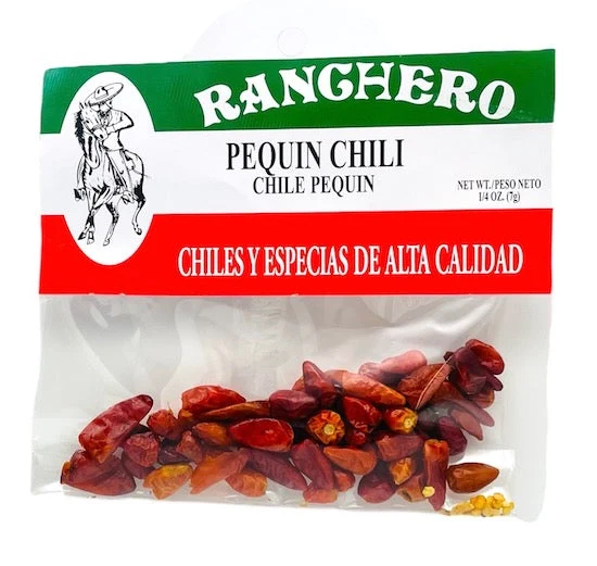 Ranchero Dried Chile Pequin Pods – Hot Mexican Pequin Chiles 0.25 oz