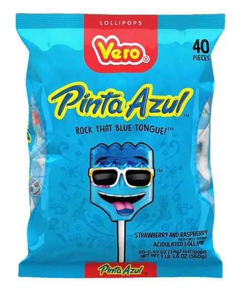 Vero Brochitas Pinta Azul Raspberry & Strawberry Lollipops – 48 ct