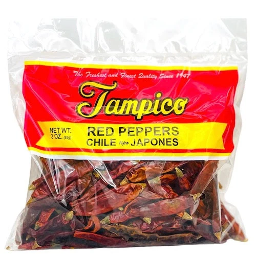 Tampico Japanese Red Dried Chile Peppers – Chile Japones Seco 3 oz
