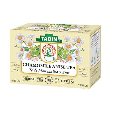 Tadin Manzanilla con Anís Chamomile Anise Herbal Tea – 24 Tea Bags (Caffeine-Free)