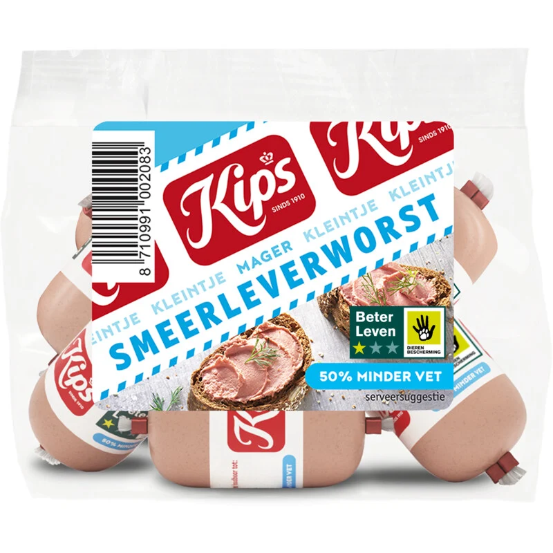 Kips Smeerleverworst kleintje mager 6 pieces à 20 grams