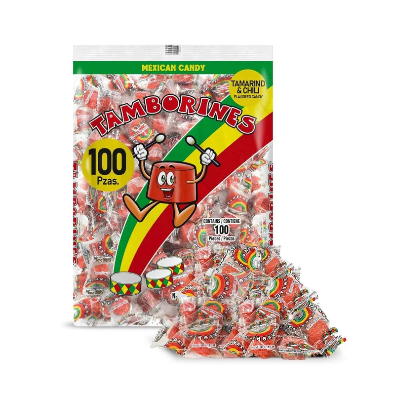 Tamborines Tamarind Chili Powder Candy – Mexican Candy 100 ct (15.84 oz)
