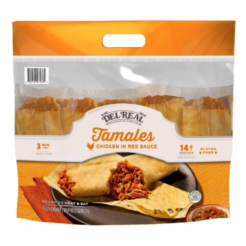Chicken in Red Sauce Tamales by Del Real Foods - 12 ct