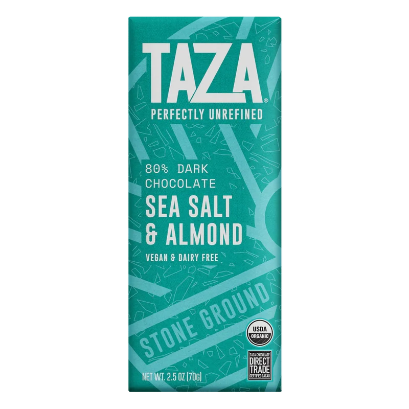 TAZA SEA SALT & ALMOND BAR 80%