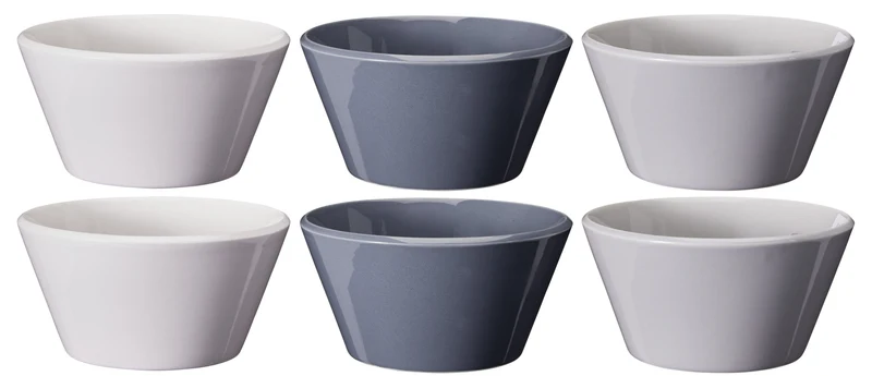 Cookinglife Soepkommen / Kommen - Siaki Wit / Blauw / Grijs ø 14 cm - Porselein - 6 stuks