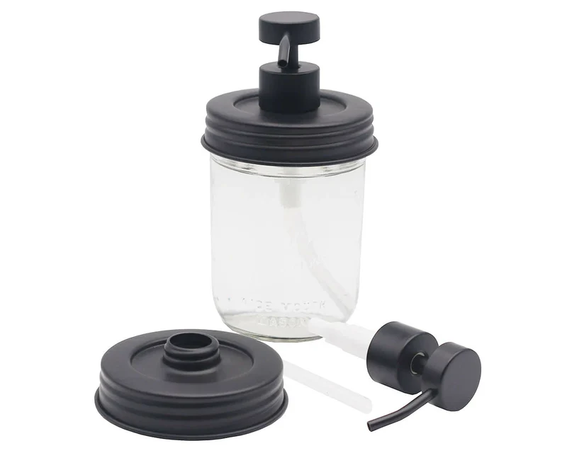 MASON JAR SOAP PUMP DISPENSER-MATTE BLACK