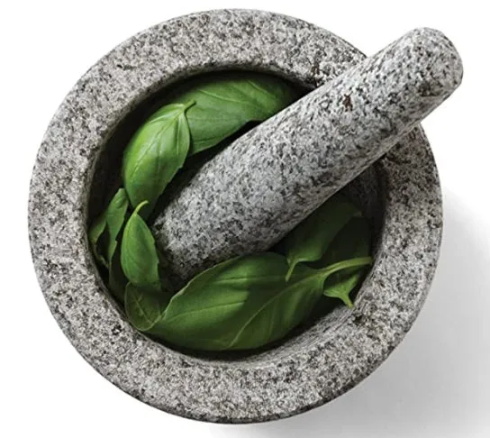 MORTAR AND PESTLE SEMI POLISHED GRANITE,